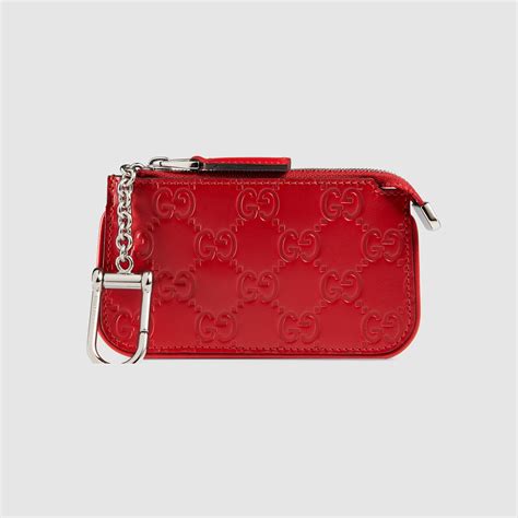 gucci signature key case red|gucci keychain for women.